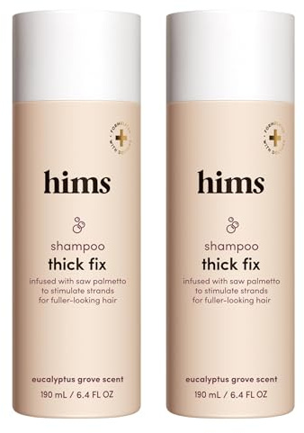hims Thick Fix Shampoo - Saw Palmetto for Healthy Hair Growth & Thickening - Scalp Cleansing - Vegan, Sulfate-Free & Cruelty-Free - Eucalyptus Scent, 2 pack 6.4 fl oz
