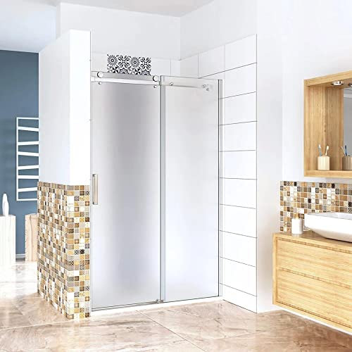 Box Doccia Per Nicchia Porta Scorrevole Ingresso Sinistro Vetro 8 mm Temperato Satinato Opaco Anticalcare 140x195 cm