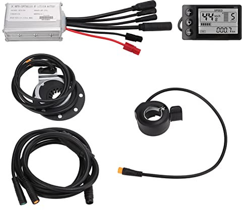 BuyWeek Elektrofahrrad Motor Controller, DC 36V 48V 250W 350W 15A Motor Controller S866 LCD Display Panel Daumengas 1 bis 2 Kabel 1 bis 2 Kabel Vollständig Wasserdichtes Kit für Elektroroller