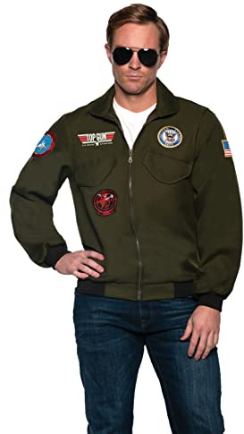 UNDERWRAPS Navy Top Gun Pilot Jacket Adult Costume | X-Large