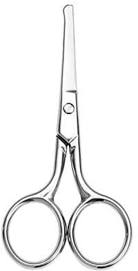 Forbici per Naso, Forbici per il viso, Forbici professionali con punta arrotondata in acciaio inox, Forbici Curve per Barba, Baffi, Peli Naso e Orecchie, Delicabile e Professionale (argento)