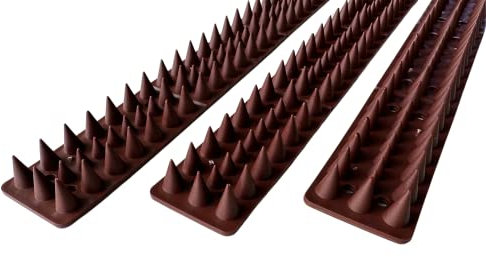 Crystals Bird Spikes for Pigeons - Bird Deterrent Spikes for Fence Tops - Plastic Bird Repellent Spikes for Roof - 5 Meter Anti Bird Spikes Brown