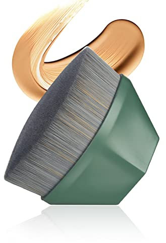 Foundation Pinsel Make Reisepuderpinsel für Rouge, Bronzer, zum Polieren, makellose Puderkosmetik, tragbarer Gesichts-Rougepinsel mit Abdeckung