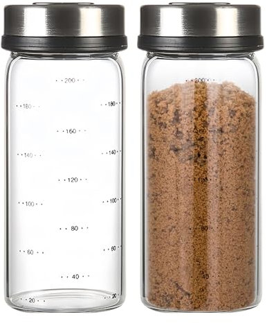 Sporway Lot de 2 pots à épices de 200 ml avec 3 types de trous, organisateur d'épices, étagère à épices pour cuisine et barbecue