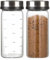 SPORWAY Barattoli per spezie, 200 ml, 2 contenitori per spezie, con 3 tipi di fori, per spezie, spezie, spezie, portaspezie, per cucina, sala da pranzo, barbecue all'aperto