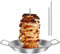 Vertical Meat Skewer Stainless Steel BBQ Vertical Skewer Grill with 3 Replacement Spikes and Handle Vertical Skewer Kebab Stand Stainless Steel Chicken Roaster Stand for Whole Chicken Fish Sausage (A)