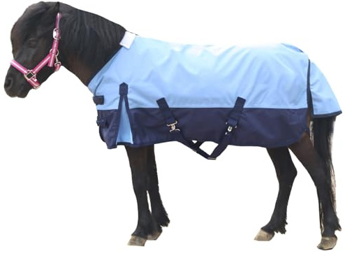 Gallopoff 1200D Pony/Shetty - Manta para caballo sin relleno (0 g), ligera, impermeable, transpirable y resistente a desgarros para potros, mini caballos, caballos enanos, caballos pequeños y ponis