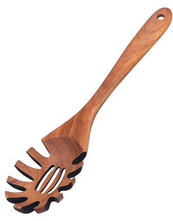 Generic Wooden Spaghetti Spoon Server, Long Handle, Non-Stick Safe, Brown, 1 pc, Spoon, Spaghetti Spoon, Wood, Rustic, 32x8cm