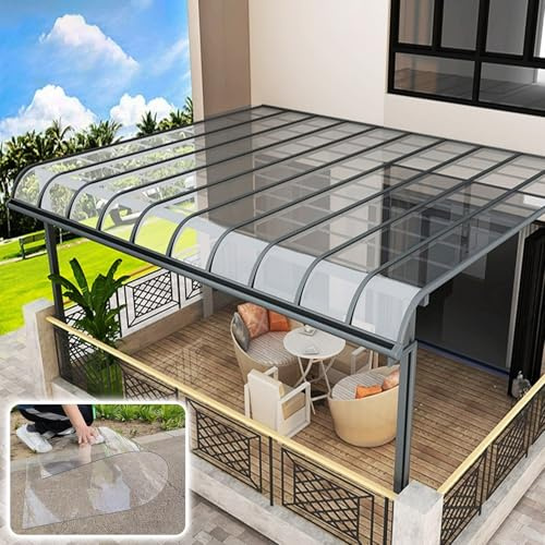 DSEWTEZXI Invernaderos Placas de Policarbonato Transparente, Exterior PC Lámina para Techos, Resistente Lluvia UV para Techos Pérgola, for Jardines Marquesinas(Clear,160x 400cm)