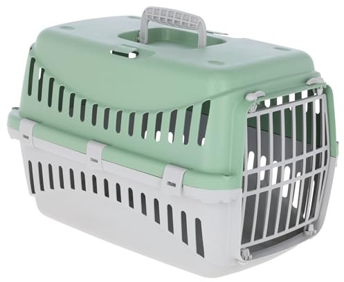 Kerbl Pet Transportbox Expedion, Mint/hellgrau, 45x30x30 cm, Hundebox, Katzenbox, Hundetransport, Kunststoff, kleine Hunde, Katzen