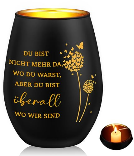 Nuenen Regalo de Luto Luz de Luto con Grabado Regalos Conmemorativos Regalo de Condolencia para Amigos en Duelo Recuerdo del Difunto(Negro,Mariposa 3)