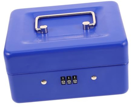 LIFKOME Caja De Dinero Con Cerradura De Combinación Organizador De Metal De Bandeja Extraíble Para Guardar Objetos De Valor El Hogar