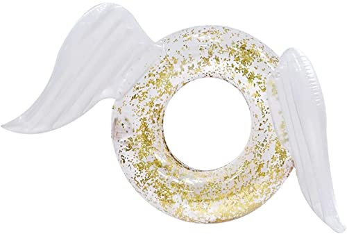 Thickened Swimming Ring with White Wings, Swim Tube for Swimming Pool Party Decorations, Inflatable Pool Float Summer Toys LWX
