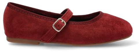 Etika Ballerines habillées pour fille, Merceditas métallisées avec ruban, chaussures plates pour fête, mariage et communion Modèle 63315, Bordeaux, 30 EU