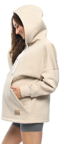 MijaCulture mammamode 2-i-1 amningströja och mammatröja, amningströja, Megan M021, Beige, S-M