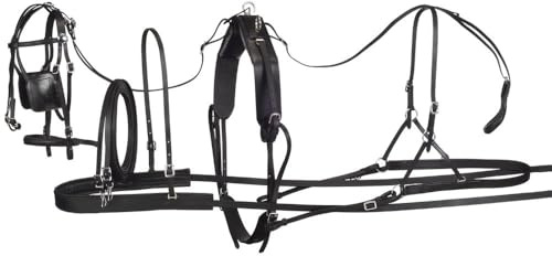 Tough 1 Leather Harness, Horse , Black