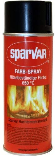 SparVar 6016146 Schwarz, Hochtemperatur Lackspray, 400 ml bis 650°C, (1er Pack)