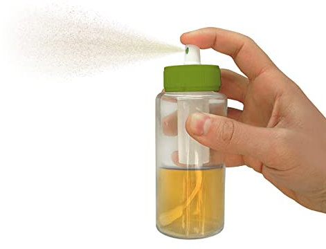 Vin Bouquet FIH 025 - Spray per Olio e aceto con Filtro e Pompa, flacone Fatto in Vetro, Colore Verde e Trasparente