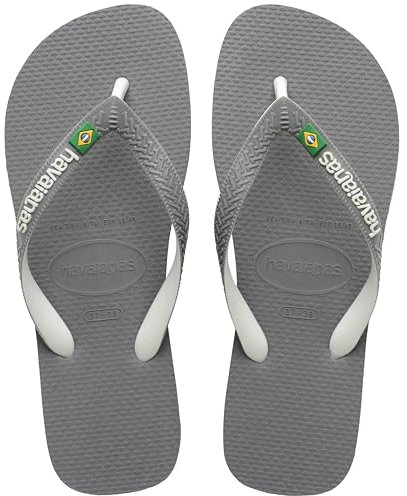 Havaianas Brasil Mix, Infradito Unisex - Adulto, Steel Grey White White, 41/42 EU
