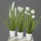 mucplants Kunstpflanze Gras im weißen Topf 3 Stück Höhe 38cm Grün/Creme Kunstgras Ziergras Tischdekoration