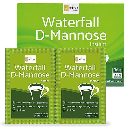 Waterfall D-Mannose Pulver Portionsbeutel – 100% D-Mannose natürlich aus Birke 12 x 3g Portionsbeutel - SC Nutra (Sweet Cures)
