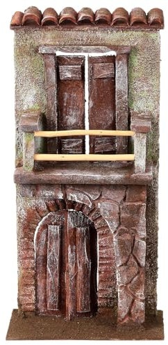 Holyart Facciata Porta Mezzo Arco con Balcone presepe 10 cm