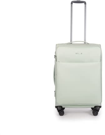 Stratic Light + Koffer Weichschale Reisekoffer Trolley Rollkoffer mittelgroß, TSA Kofferschloss, 4 Rollen, Erweiterbar, Größe M, Mint
