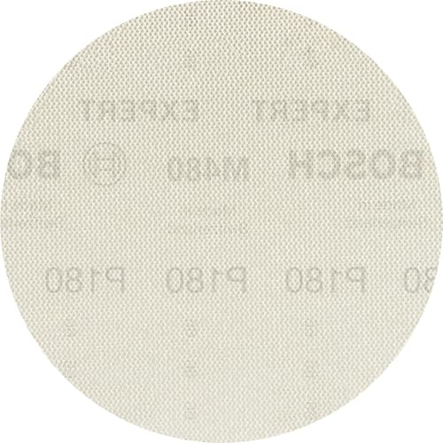 Bosch 5x Abrasivi a rete EXPERT M480 (per Cartongesso, Legno duro, Ø 225 mm, Grano 180, Professional Accessorio Levigatrice per cartongesso)