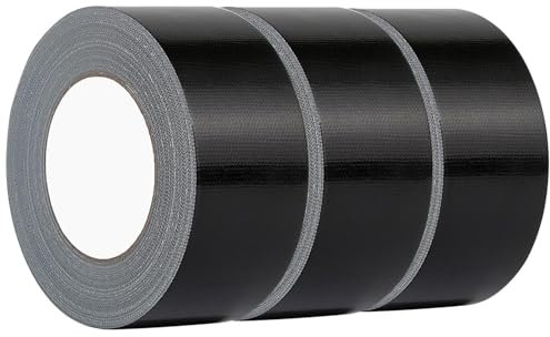 TACHIO Panzertape Wasserdichtes Klebeband 50mmX30m gewebeverstärktes Reparaturband für innen & außen extra stark Dichtungsband Schwarz 3 Rollen
