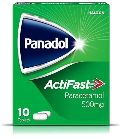 Panadol ActiFast Painkillers, 500mg Paracetamol Tablets, Pain Relief for Headaches, Migraine, Backache, Period Pain and Toothache, Pack of 10
