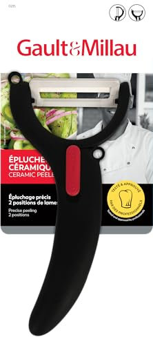 GAULT&MILLAU - Éplucheur Céramique - Coupe précise et délicate - Ergonomique et durable - Lot de 1, Les Indispensables des Chefs