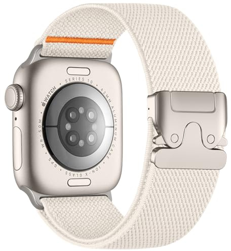 Faliogo Nylonrem för Apple Watch-rem 46 mm 45 mm 44 mm 42 mm 41 mm 40 mm 38 mm 49 mm – sportband för män kvinnor med fallskärmsspänne för iWatch Ultra SE-serien 10 9 8 7 6 5 4 3 2 1, 42mm(Series 10