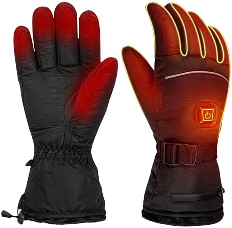 Guantes eléctricos con calefacción – Guantes de motocicleta USB para hombres y mujeres, calentadores de manos con aislamiento térmico con puntas de pantalla táctil, equipo de invierno resistente al