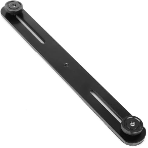 Dubbel kameramontering aluminiumlegering rak blixt stativfäste med förlängningsstång 1/4 tum svart stativfäste