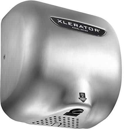 Brushed Stainless Steel XLERATOR Automatic Surface Mounted Hand Dryer Voltage: 220 / 240V, 6.5 Amp, Nozzle: .08N standard nozzle