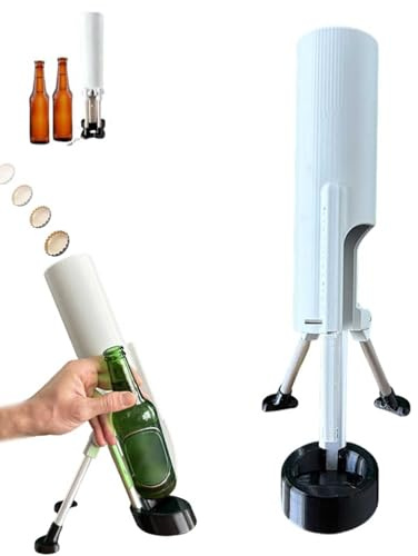 Abridor automático de botellas, divertido abridor rápido de mortero para cerveza, abridor de botellas de presión manos libres para botellas de cerveza y refresco de 300 ml/12 oz (1pc)