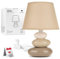 Urban Lifestyle Lampada da tavolo Lina/Lampada da comodino di ceramica di 3 pietre (taupe)