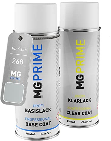 MG PRIME Billack sprayburk för Saab 268 Silver Metallic + klarlack