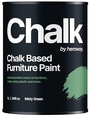 Hemway - Chalk Based Furniture Paint - Misty Green 1 L | Chalky Matt Shabby Chic Finish for Interior & Exterior Home Decor | Quick Dry & All-in-one