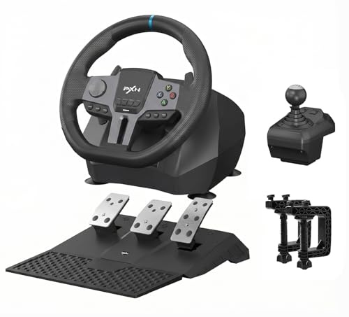 PXN V9 Racing Wheel with Pedals and Shifter 270/900 Degree Gaming steering Wheel for PC,PS4,PS3,Xbox One, Xbox Series X/S,N-Switch (NOT Support Mac/PS5)