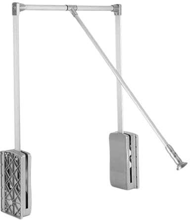EVO - Barre de penderie escamotable, tringle relevable, penderie rabattable pour armoire 89 à 121 cm Barre porte-manteau réglable pour placard