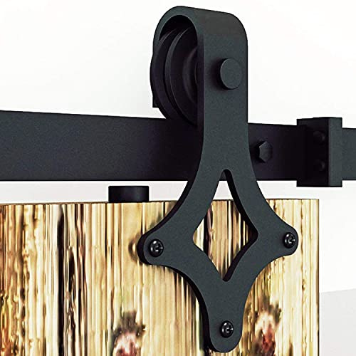 Cecaylie 6.6FT(200cm) Système de porte coulissante, Kit de Rail pour Porte coulissante, Épaisseur de porte applicable 35-45cm