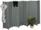 Relaxdays Paravent, 8-teilig, Raumtrenner faltbar, HxB 170x320 cm, Sichtschutz innen, Holz, Papierseil, Trennwand, grau