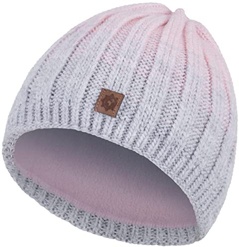 Compagno Kindermütze Wintermütze Mädchen Jungen 2-10 Jahre Beanie Strickmütze bunt 94, Farbe:Hellgrau