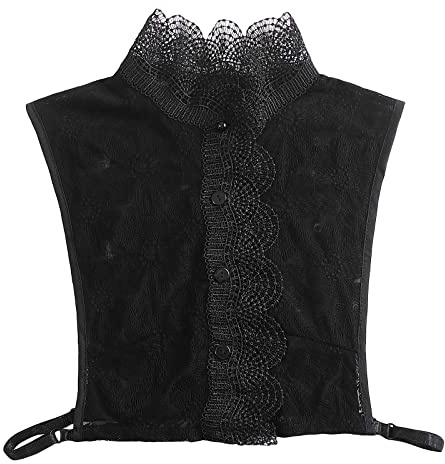 NiceYnn Fashion Lotus Leaf Stand Collar Detachable Half Shirts False Victorian Pleated Collar for Women Girls Dresses Sweaters Blouse Leisure Business Daily Wearing