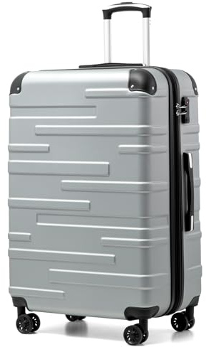 COOLIFE Large Suitcase 28 inch, 93L Expandable, mit TSA Lock, ABS Hardshell | 3 cm expansion layer, anti-collision corners, 360° rubber wheels, for international travel, self-driving tour, ski vacation