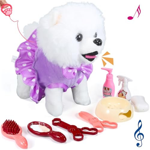 GOBRILLFUN Hund Elektrisch Spielzeug für Kinder, Roboterhund mit Pflegeset, Weihnachtsgeschenkspielzeug für Mädchen und Jungen, Kinder ab 3, 4, 5, 6 Jahren