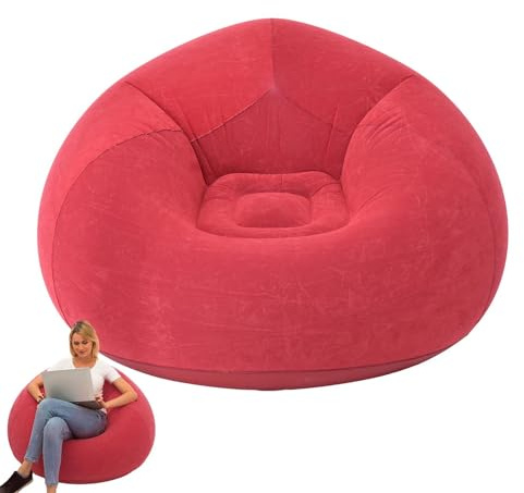 CENMOO 1/2 piezas - Silla tipo saco de aire, saco de cuerda jumbo | Sillón Lazy Bean plegable flocado, asiento de saco lavable, muebles inflables para la noche de