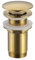 Balneo Messing Waschbecken Stöpsel Universal - Pop Up Ventil Waschbecken 66 mm x G1 1/4 - Waschbeckenstöpsel Pop Up - Spülbecken Stopfen ohne Überlauf - 4 Dichtungen, klick C - Gold