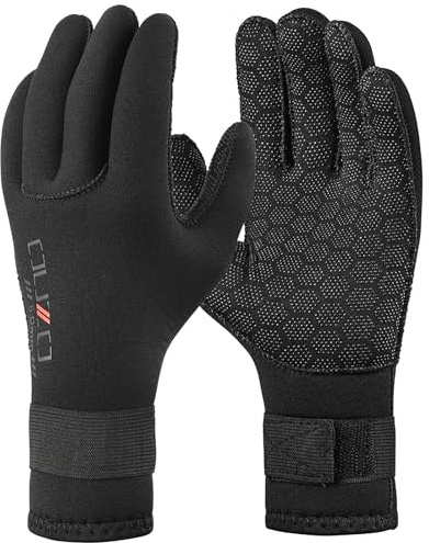Guantes de neopreno de 5 mm, XXL, 3 mm/5 mm para hombres y mujeres, antideslizantes, para mantener el calor, guantes de buceo con correa ajustable para pesca submarina, natación, surf, kayak